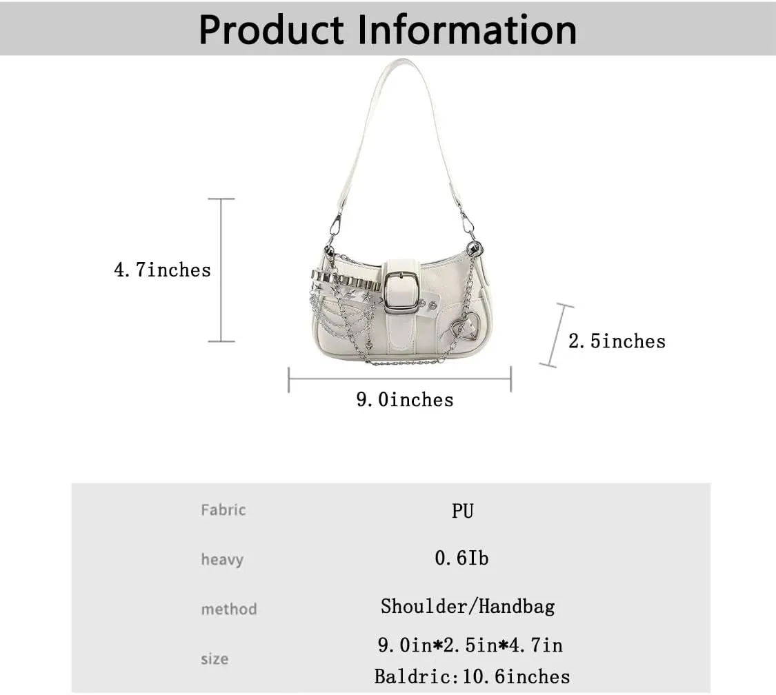 Y2K Shoulder Bag Y2K purse for Women Handbag Punk Purse