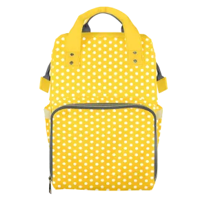 Yellow Polkadots Customizable Diaper Bag