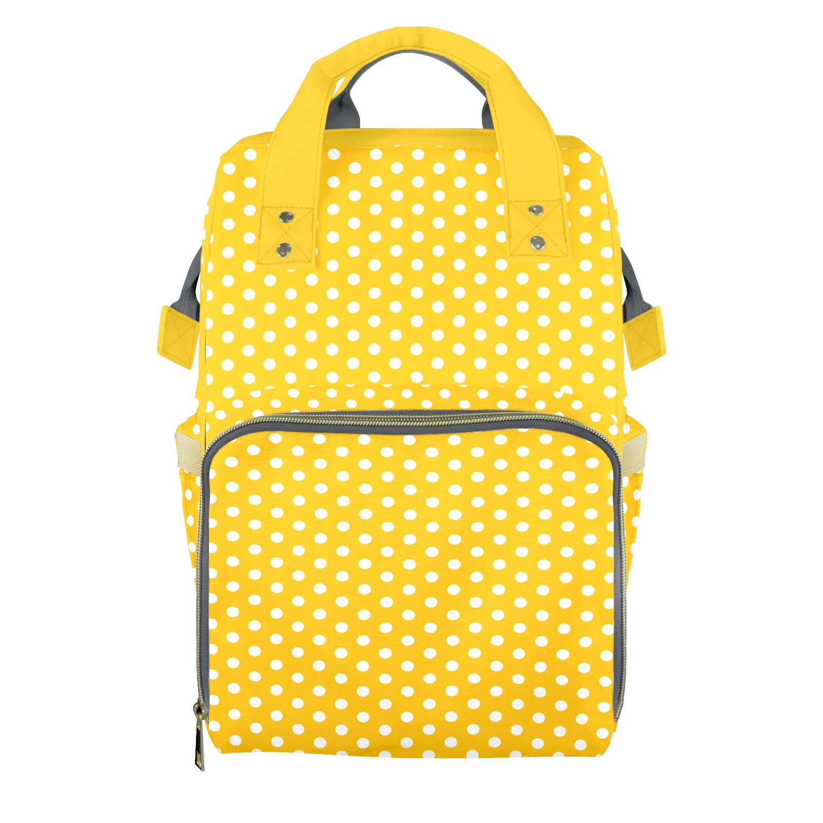 Yellow Polkadots Customizable Diaper Bag