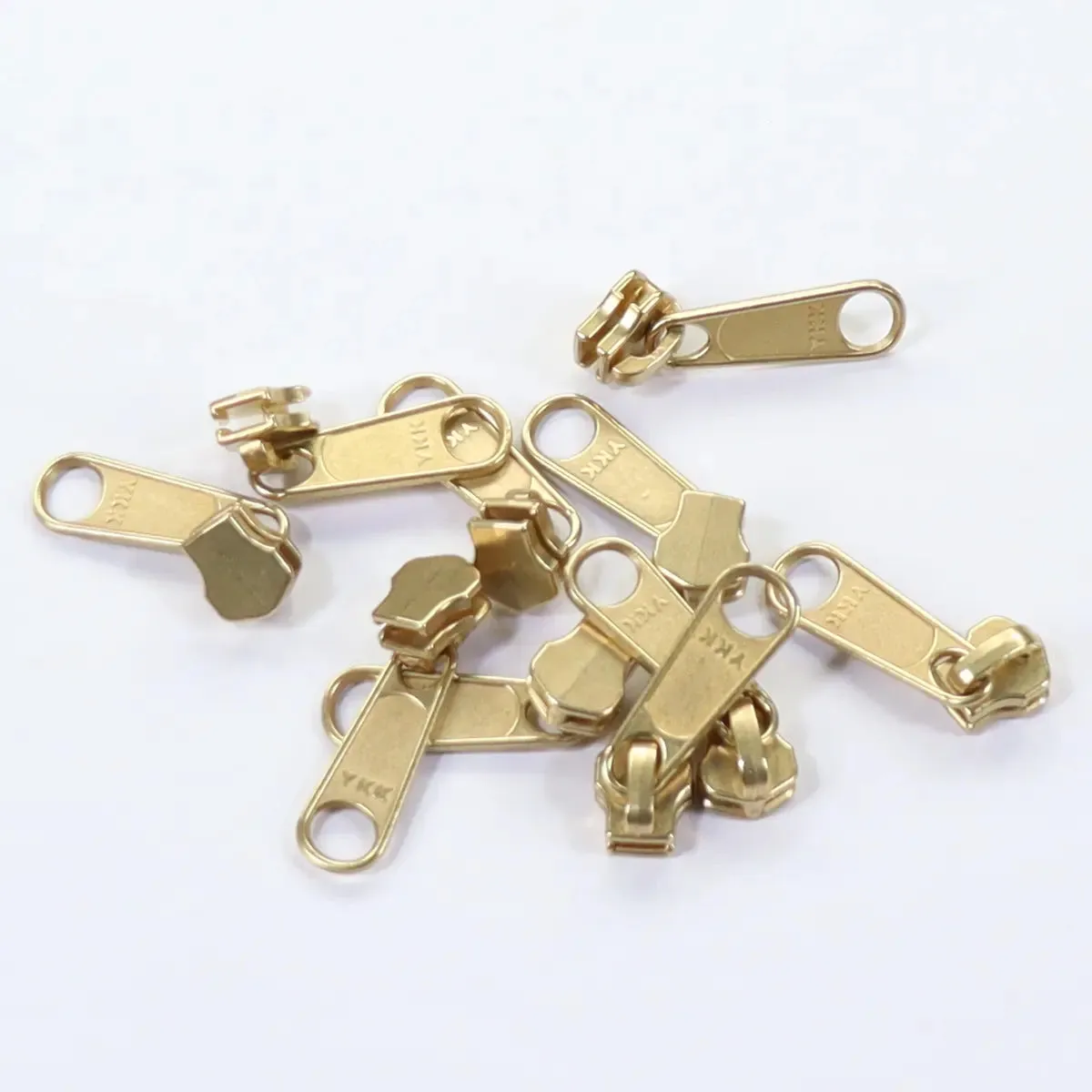 YKK No 5 Brass Zipper Purse Slider Pull 2 Pack