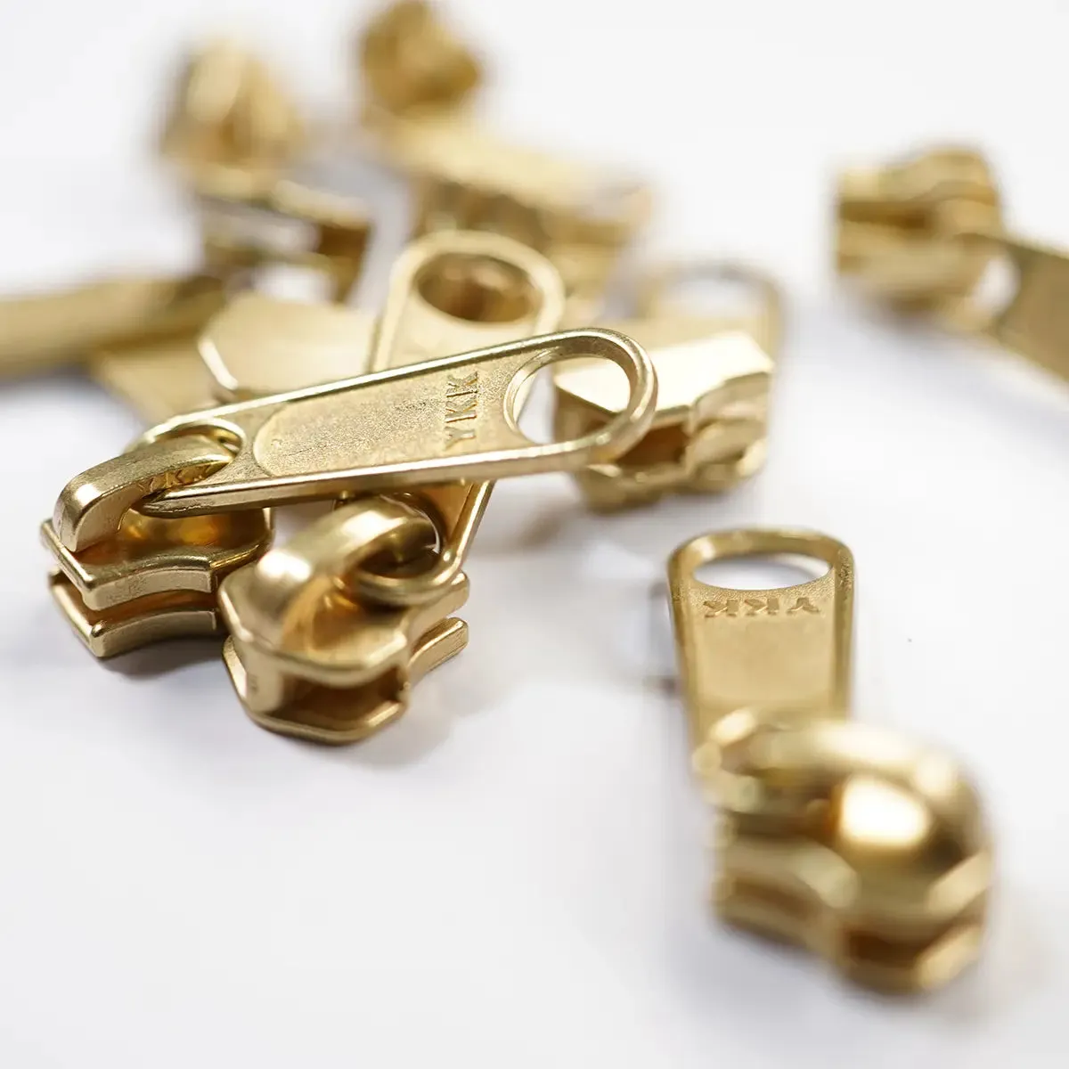 YKK No 5 Brass Zipper Purse Slider Pull 2 Pack