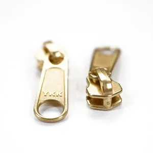 YKK No 5 Brass Zipper Purse Slider Pull 2 Pack