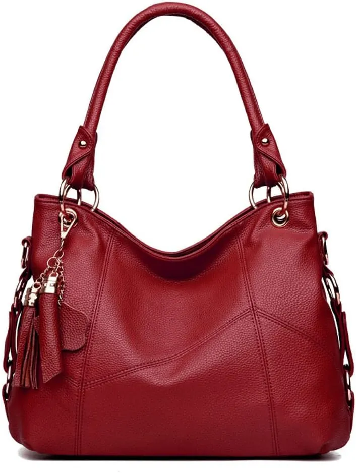 Yohora Tote Bag for Women Hobo Shoulder Purse Large Work Commute Handbag Leather Top Handle Bag with Tassel