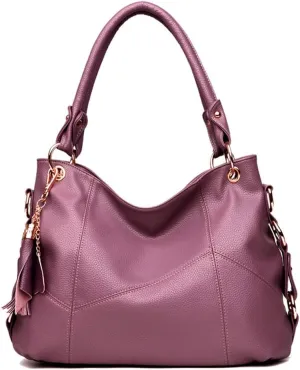 Yohora Tote Bag for Women Hobo Shoulder Purse Large Work Commute Handbag Leather Top Handle Bag with Tassel