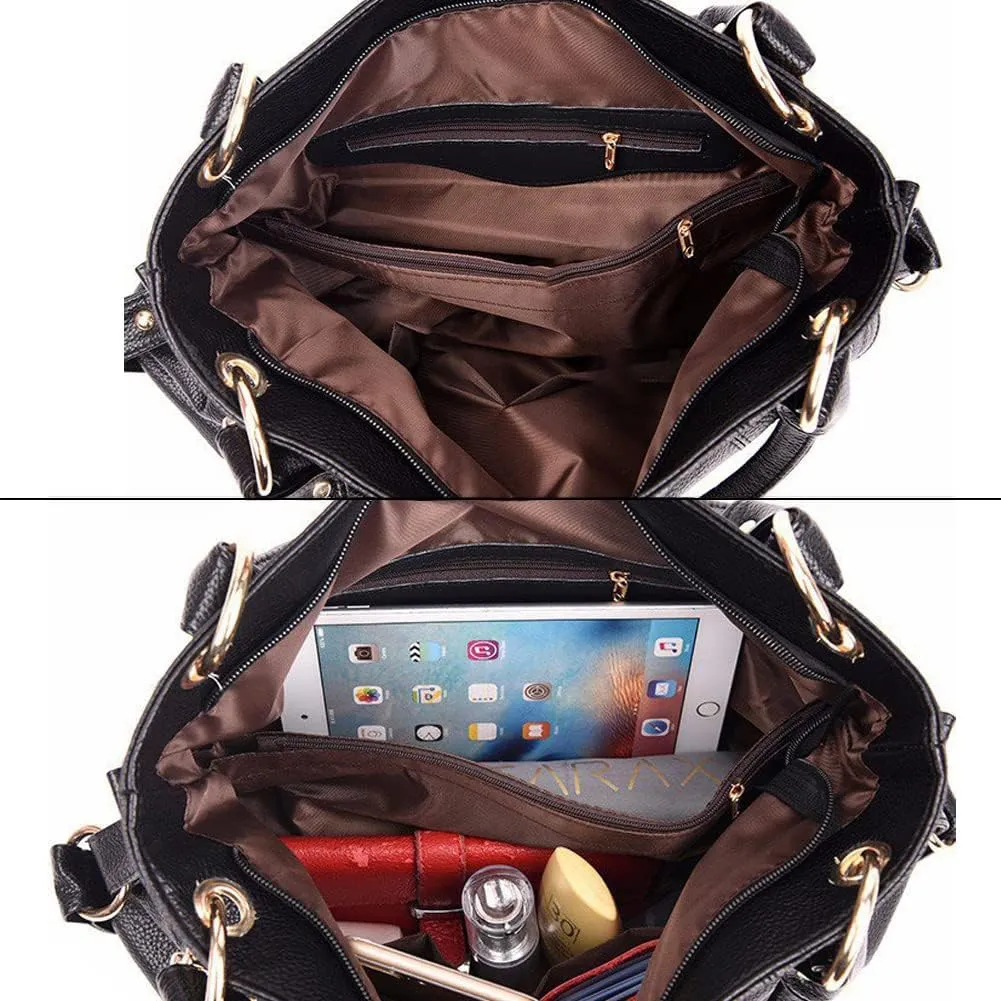 Yohora Tote Bag for Women Hobo Shoulder Purse Large Work Commute Handbag Leather Top Handle Bag with Tassel