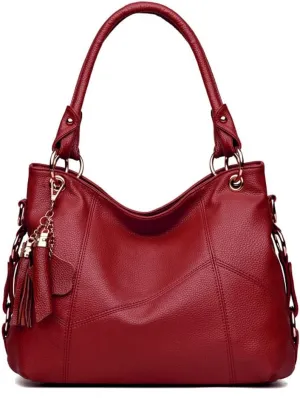 Yohora Tote Bag for Women Hobo Shoulder Purse Large Work Commute Handbag Leather Top Handle Bag with Tassel
