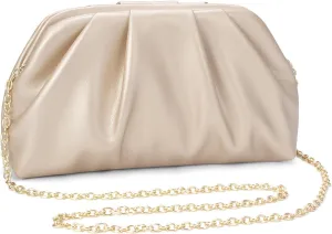 YYW Clutch Purse for Women Formal Soft Pleated PU Evening Clutch Evening Bag Hand Bag for Weddings, Proms, Cocktail