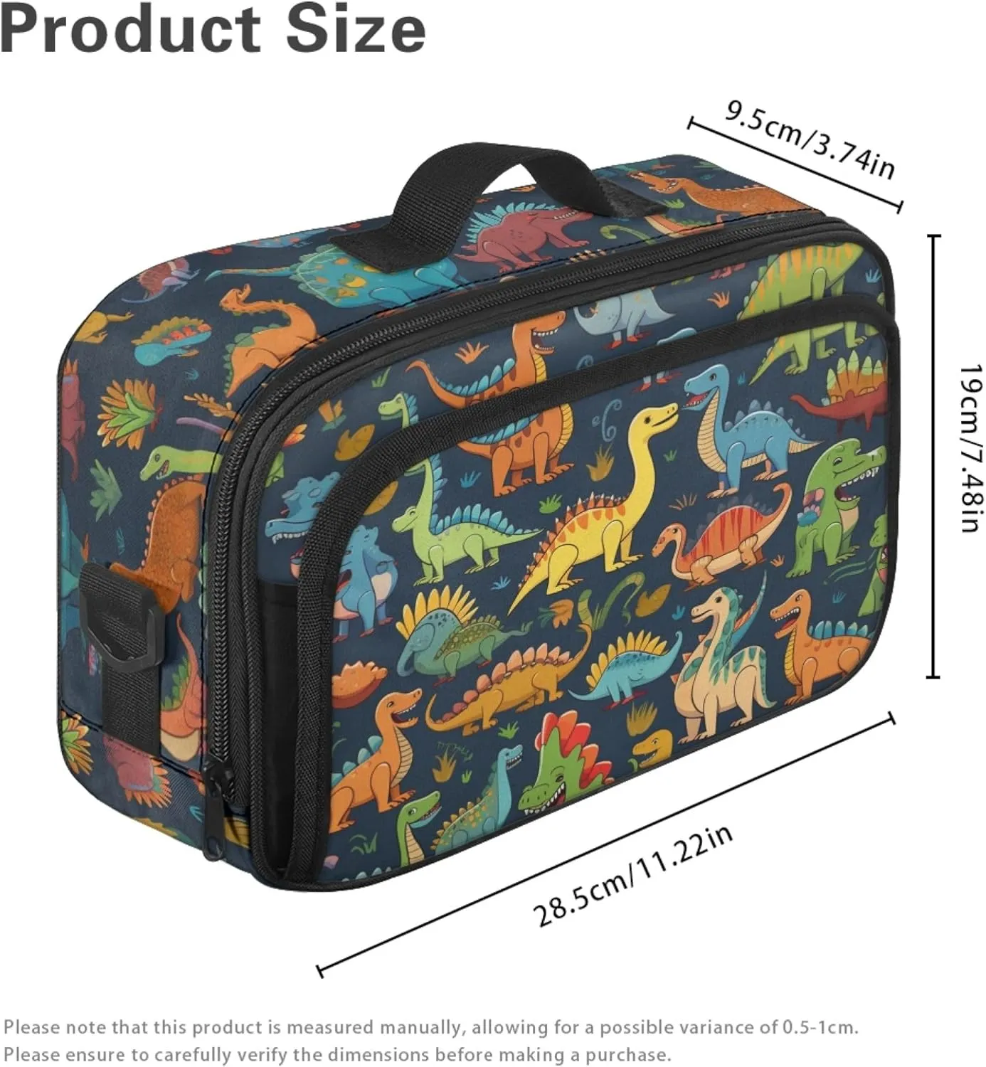 Zanxaintu Cartoon Dinosaur Small Diaper Bag Crossbody Diaper Bags with Pocket Lightweight Storage Bin for Diapers Outdoor Diaper Caddy