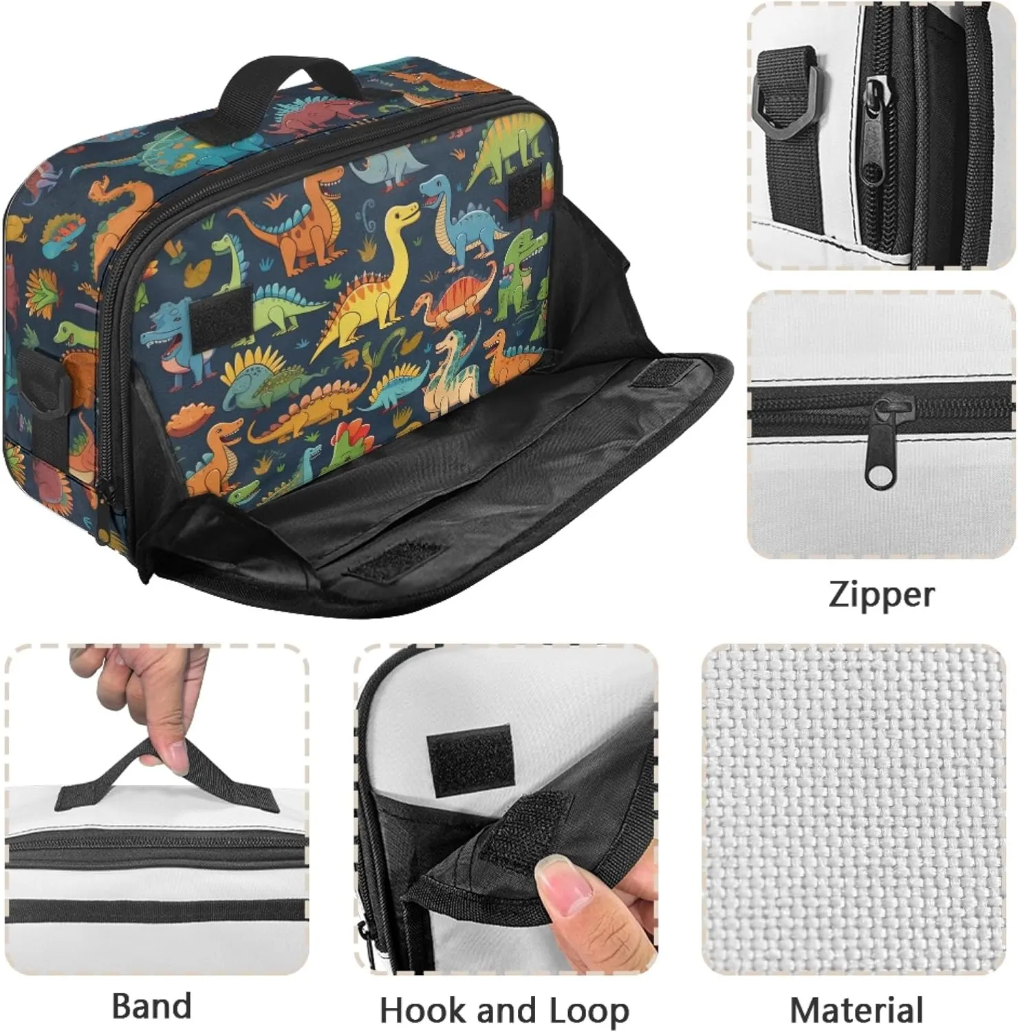 Zanxaintu Cartoon Dinosaur Small Diaper Bag Crossbody Diaper Bags with Pocket Lightweight Storage Bin for Diapers Outdoor Diaper Caddy