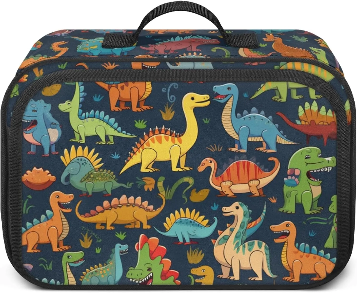 Zanxaintu Cartoon Dinosaur Small Diaper Bag Crossbody Diaper Bags with Pocket Lightweight Storage Bin for Diapers Outdoor Diaper Caddy