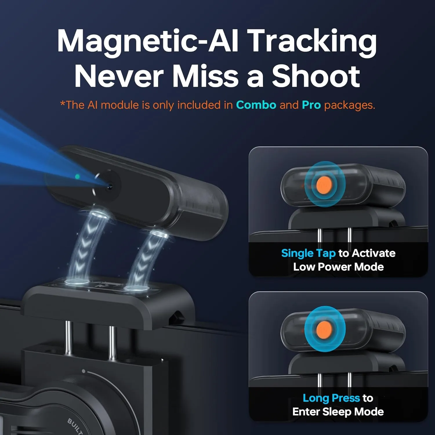 ZHIYUN Smooth 5S AI Pro Gimbal Stabilizer for Smartphone 3-Axis Phone Gimbal with AI Tracker, Magnetic/Built-in Fill Light, Storage Bag, iPhone Stabilizer for Video Recording Filming Vlogging