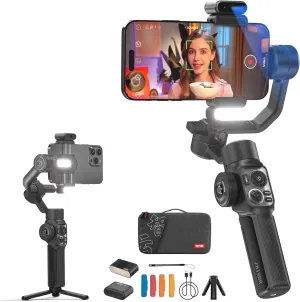 ZHIYUN Smooth 5S AI Pro Gimbal Stabilizer for Smartphone 3-Axis Phone Gimbal with AI Tracker, Magnetic/Built-in Fill Light, Storage Bag, iPhone Stabilizer for Video Recording Filming Vlogging