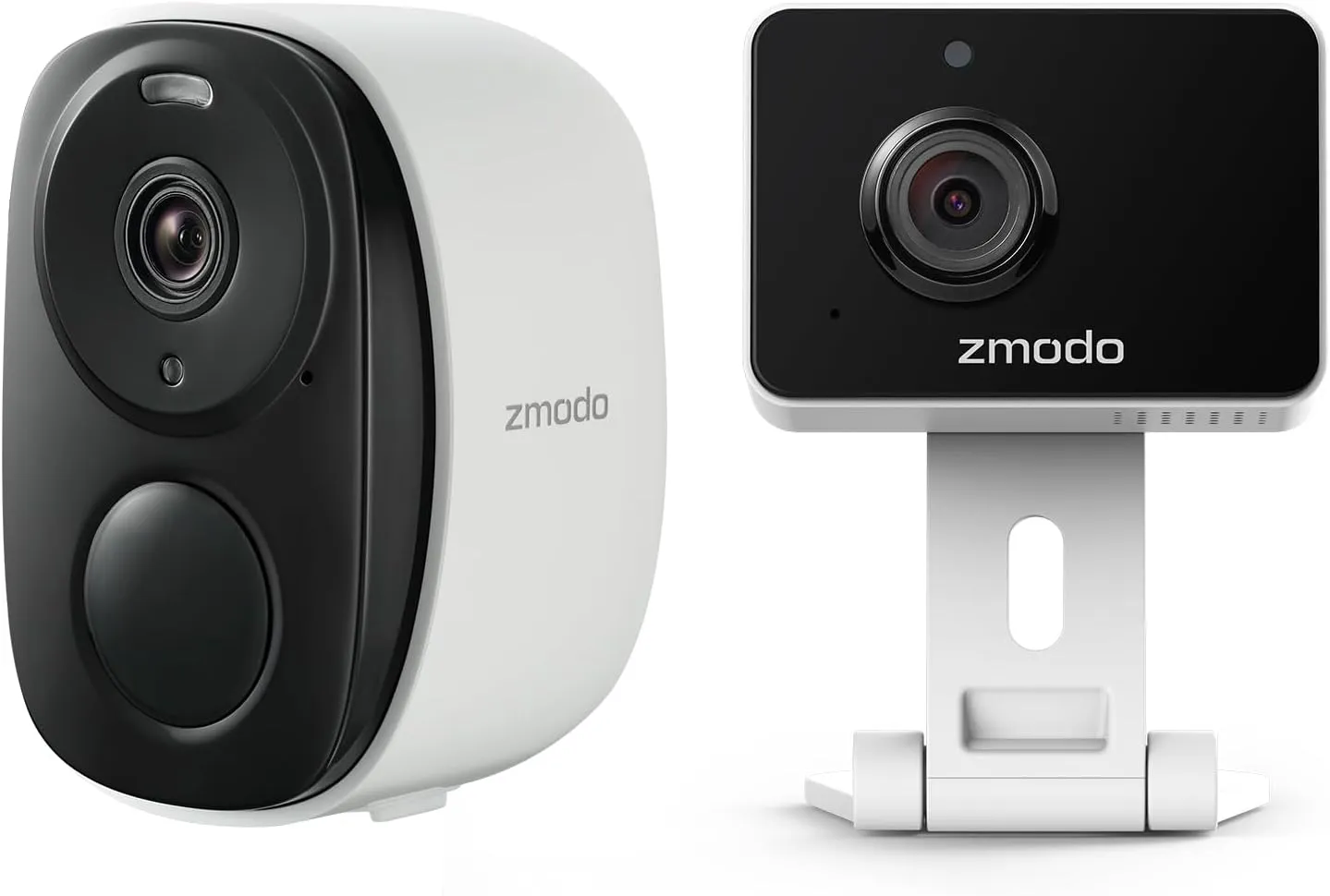Zmodo 2 Security Cameras – Indoor Mini Pro   Wireless Outdoor/Indoor Battery Cam – Night Vision, AI Motion Detection, 2-Way Audio, Alexa Compatible, Cloud/SD Storage