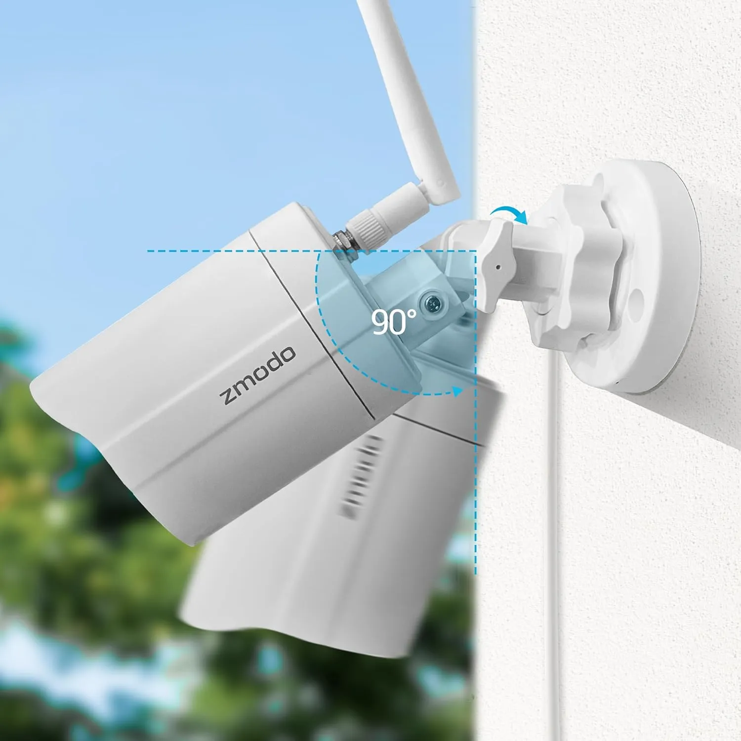 Zmodo Outdoor Security Cameras Wifi - 1080p Full HD Surveillance Cameras for Home Security with Night Vision, IP 66 Weatherproof, Plug-In, Motion Detection, 4 Pack
