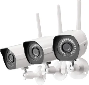 Zmodo Security Camera Outdoor (3 Pack), 1080p Indoor/Outdoor Camera Wireless WiFi, Night Vision, Motion Detection, Cameras for Home Security, Human/Pets/Vehicles Detection, Weatherproof, Remote View