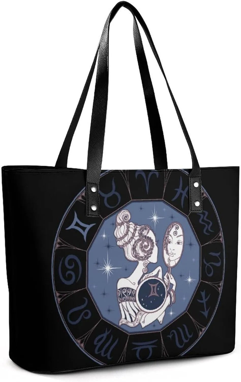 Zodiac Sign Taurus Hobo Handbags With Zipper Large Capacity Satchel Tote Bag Shoulder Bag