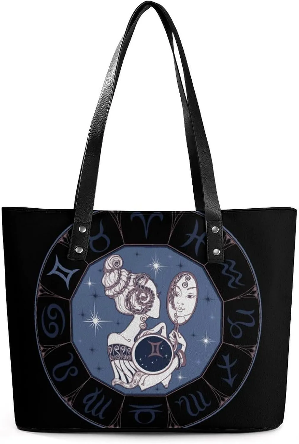 Zodiac Sign Taurus Hobo Handbags With Zipper Large Capacity Satchel Tote Bag Shoulder Bag