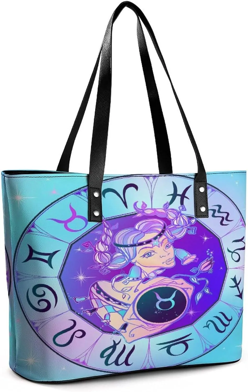 Zodiac Sign Virgo Hobo Handbags With Zipper Large Capacity Satchel Tote Bag Shoulder Bag