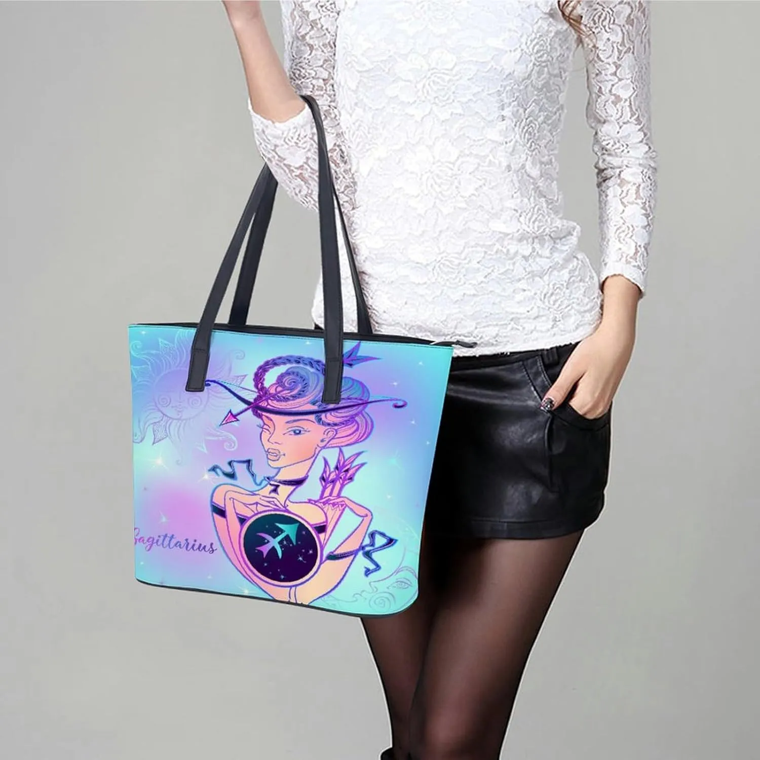 Zodiac Sign Virgo Hobo Handbags With Zipper Large Capacity Satchel Tote Bag Shoulder Bag