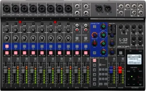 Zoom LiveTrak L-12 Digital Mixer & Multitrack Recorder, for Music, Podcasting, and More, 12-Input/ 14-Channel SD Recorder, 14-in/4-out USB Audio Interface, 5 Powered Headphone Outputs