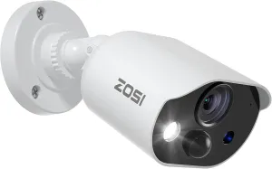 ZOSI 1080P HD-TVI Security Camera with Audio, 2MP 1920TVL Indoor Outdoor Surveillance Home Camera, Night Vision, PIR Motion Detection, IP66 Weatherproof, Only Work with ZOSI 3K Lite CCTV DVR