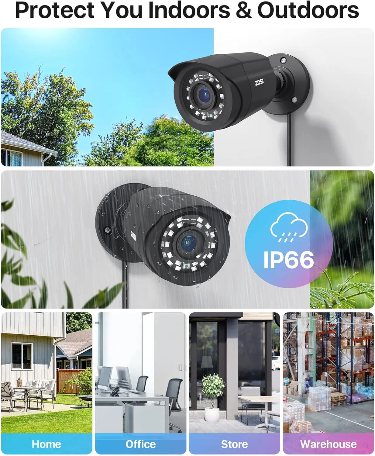ZOSI 3K 5MP Lite Home Security Camera System with AI Human Vehicle Detection, H.265  8 Channel Surveillance DVR and 4 x 1080p Weatherproof CCTV Bullet Camera Outdoor Indoor, 80ft Night Vision, 1TB HDD
