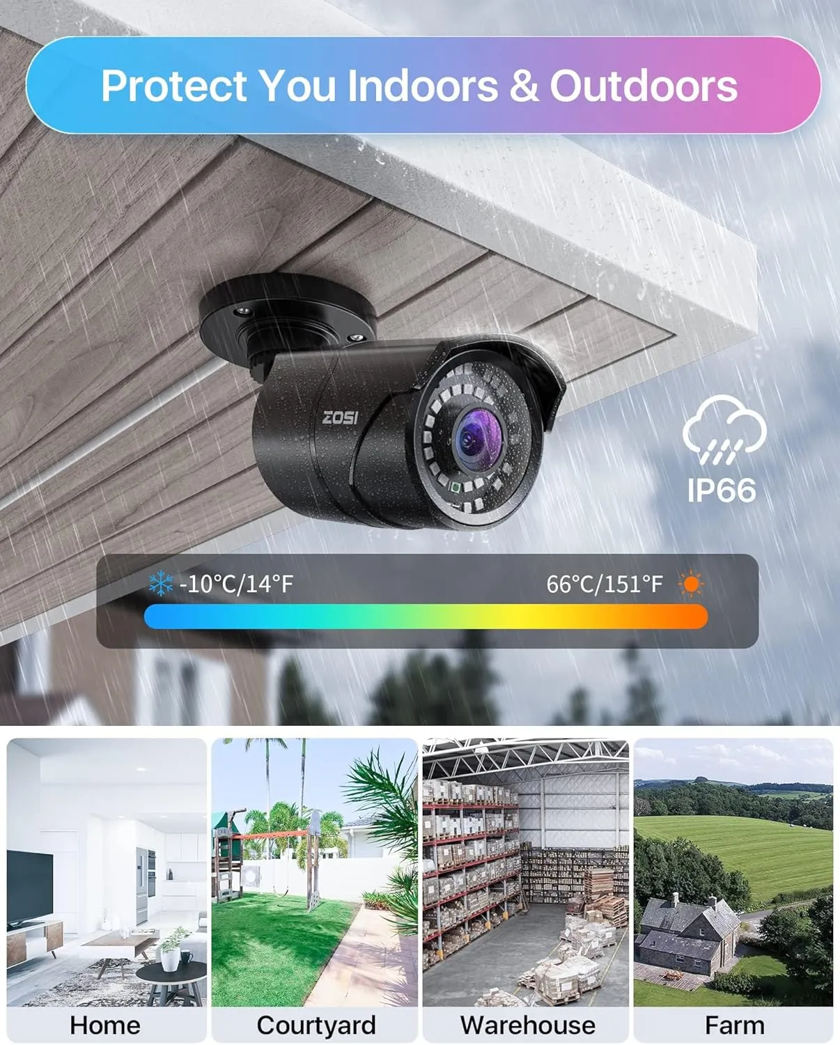 ZOSI 4K 8MP PoE Home Security Camera System Outdoor, 4PCS 5MP(3K) Bullet PoE IP Cameras, Motion Detection, Remote Control H.265  8 Channel PoE NVR (16CH Expandable) with 2TB HDD for 24/7 Record