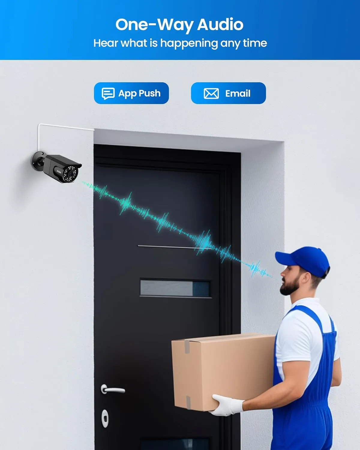 ZOSI 4K 8MP Security PoE IP Bullet Camera Outdoor Indoor with Audio, Human Detection, 100ft B&W Night Vision, 4.0mm Lens, 90° Viewing Angle, IP66 Weatherproof (Only Work 4K POE NVR)