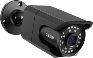 ZOSI 4K 8MP Security PoE IP Bullet Camera Outdoor Indoor with Audio, Human Detection, 100ft B&W Night Vision, 4.0mm Lens, 90° Viewing Angle, IP66 Weatherproof (Only Work 4K POE NVR)