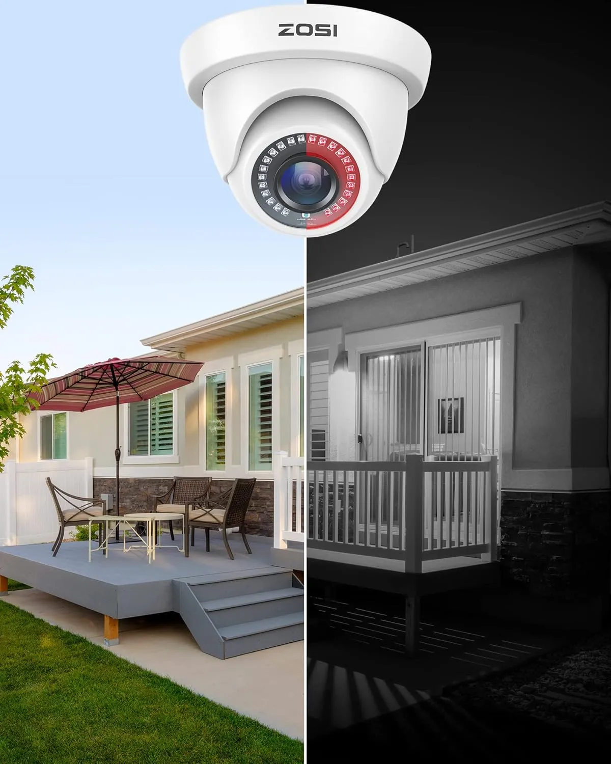 ZOSI 4Pack 2.0MP HD 1080P Security Cameras Kit, 80ft Night Vision, Indoor Outdoor Home CCTV Dome Camera for 1080P/5MP/4K HD-TVI Analog DVR System