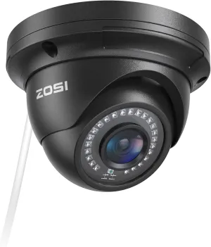 ZOSI 5MP 3K Add-on Security Dome POE Camera, 2880 x 1620 Indoor Outdoor IP Camera, 80ft Night Vision, 3.6mm Lens, 95°View Angle, IP66 Weatherproof (Only Work with Our PoE NVR)