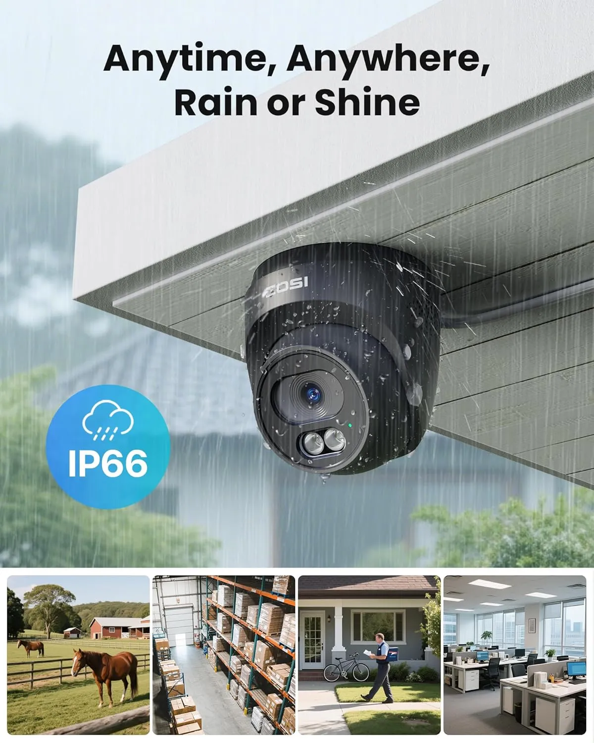 ZOSI C220 4CH 4MP QHD 2.5K PoE Home Security Camera System, 4 x 4MP(1440p) Dome IP Cameras Outdoor Indoor, Smart AI Human Detection, One-Way Audio, 4CH 5MP 3K NVR with 1TB HDD for 24/7 Record