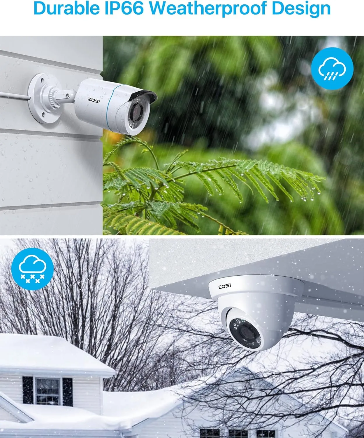 ZOSI Full 1080p 16 Channel Home Security Camera System with AI Human Vehicle Detect, 8 x 1080p Weatherproof CCTV Bullet Dome Camera Outdoor, H.265  16CH DVR with 2TB HDD, Night Vision, Alert Push