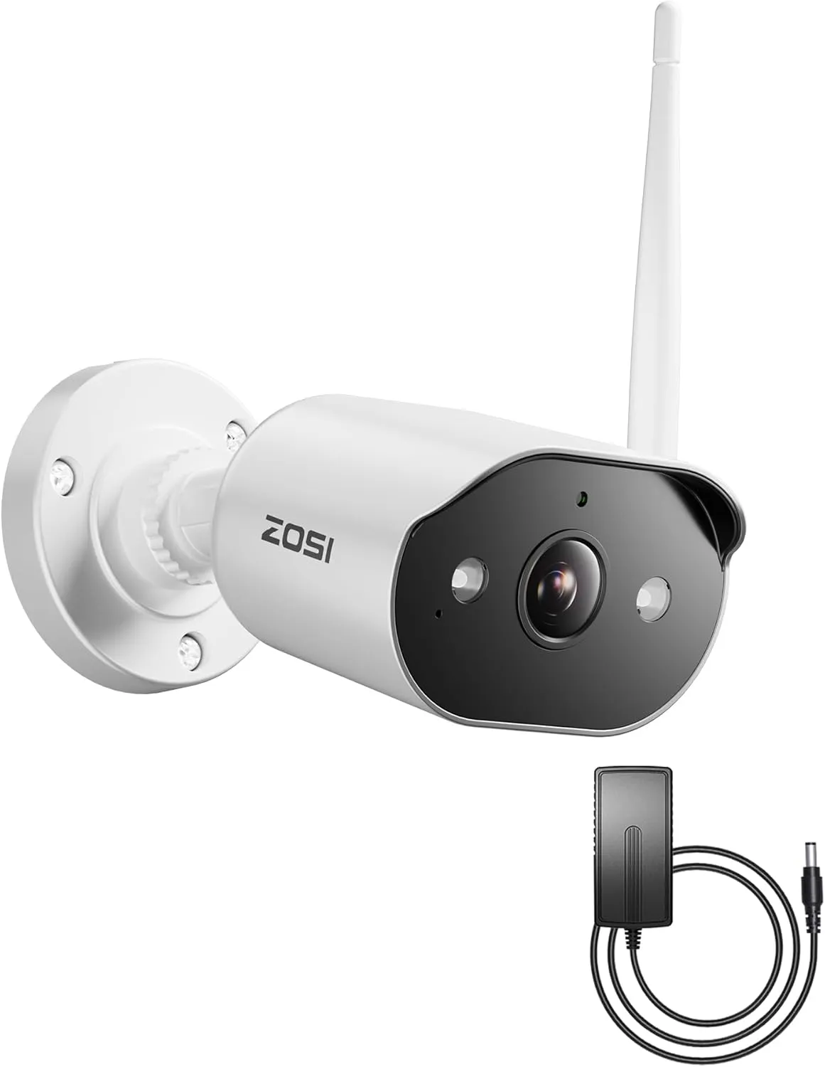 ZOSI WiFi 6 2K Add-on Camera,3MP Plug-in Security Camera with Power Supply,Night Vision,2 Way Audio,Weatherproof,Only Compatible Wi-Fi 6 NVR Recorder System Model:ZR08WU,ZR08WS,ZR08PP