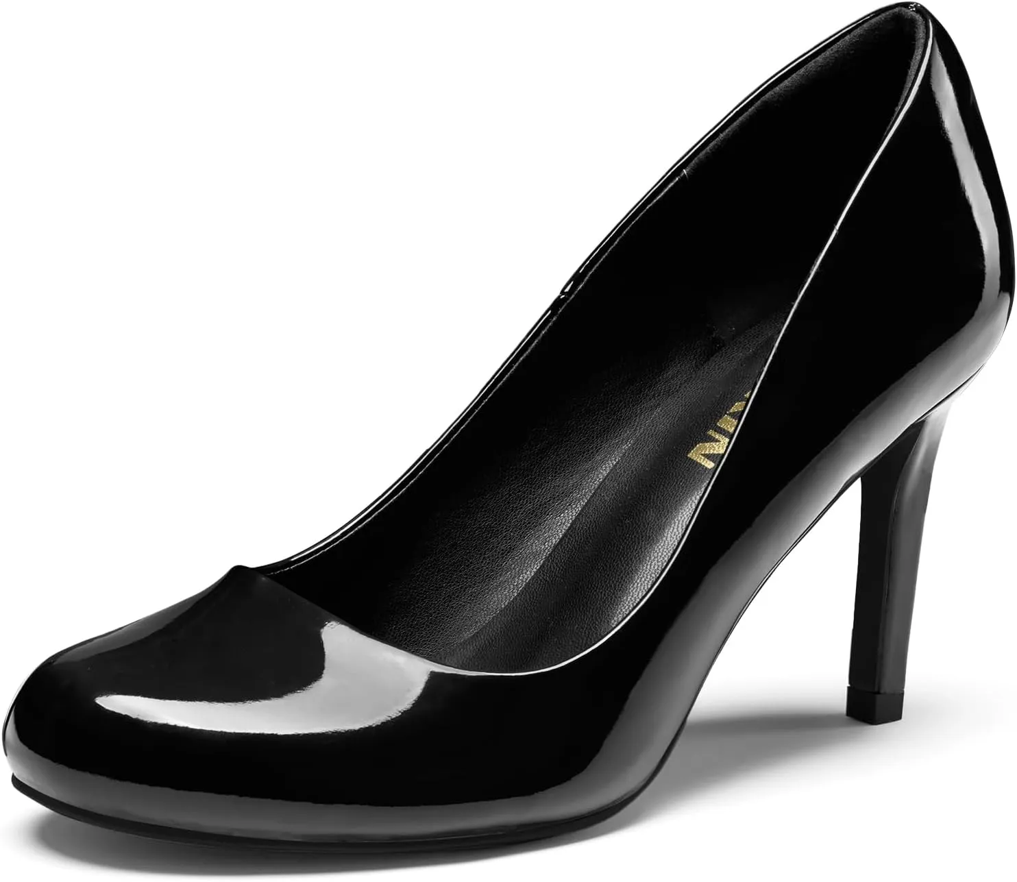 ZURIN Women's Round Toe Comfortable Stiletto Heels Closed Toe Dress Pumps Shoes for Wedding Work Office Business